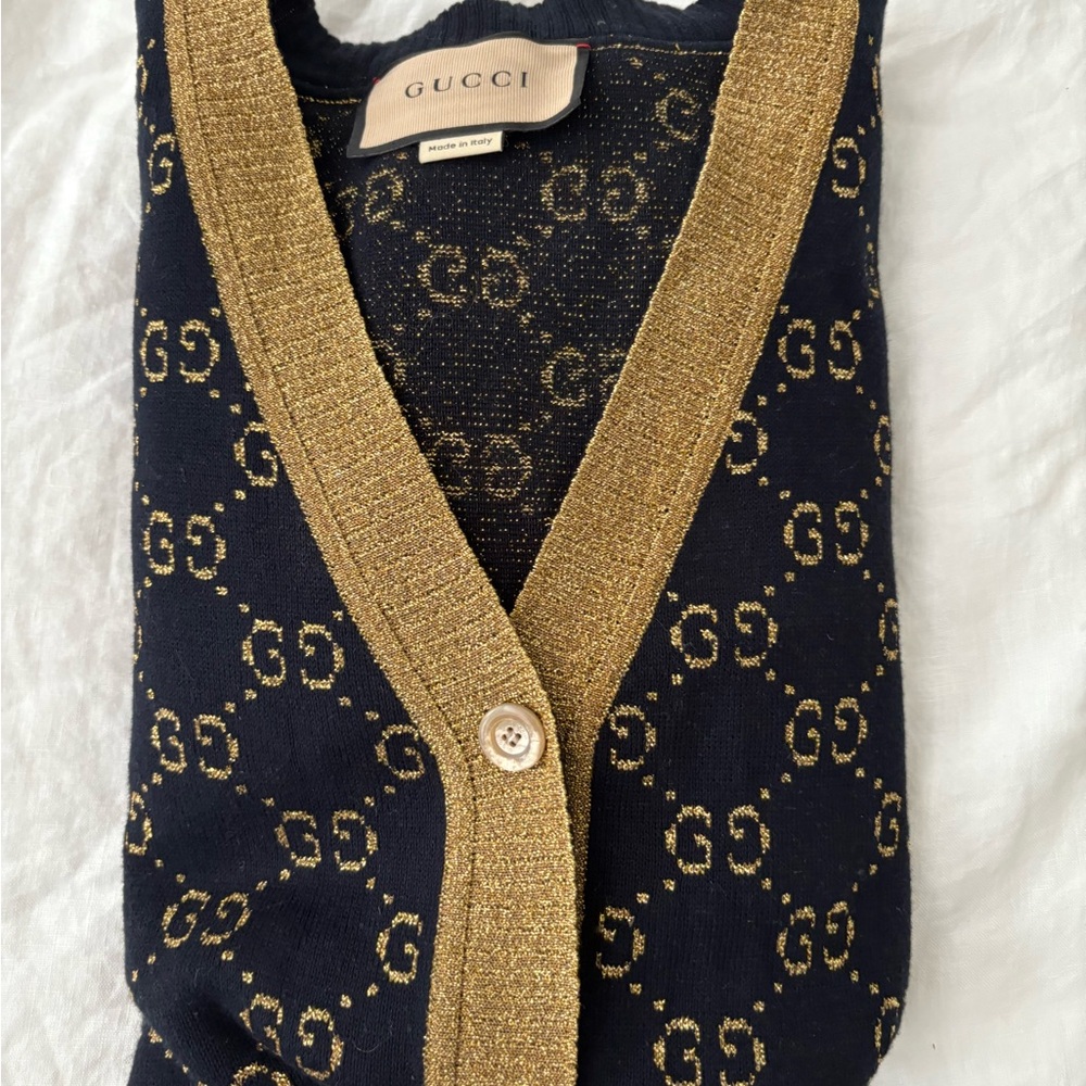 Gucci Black and Gold Cardigan Sweater